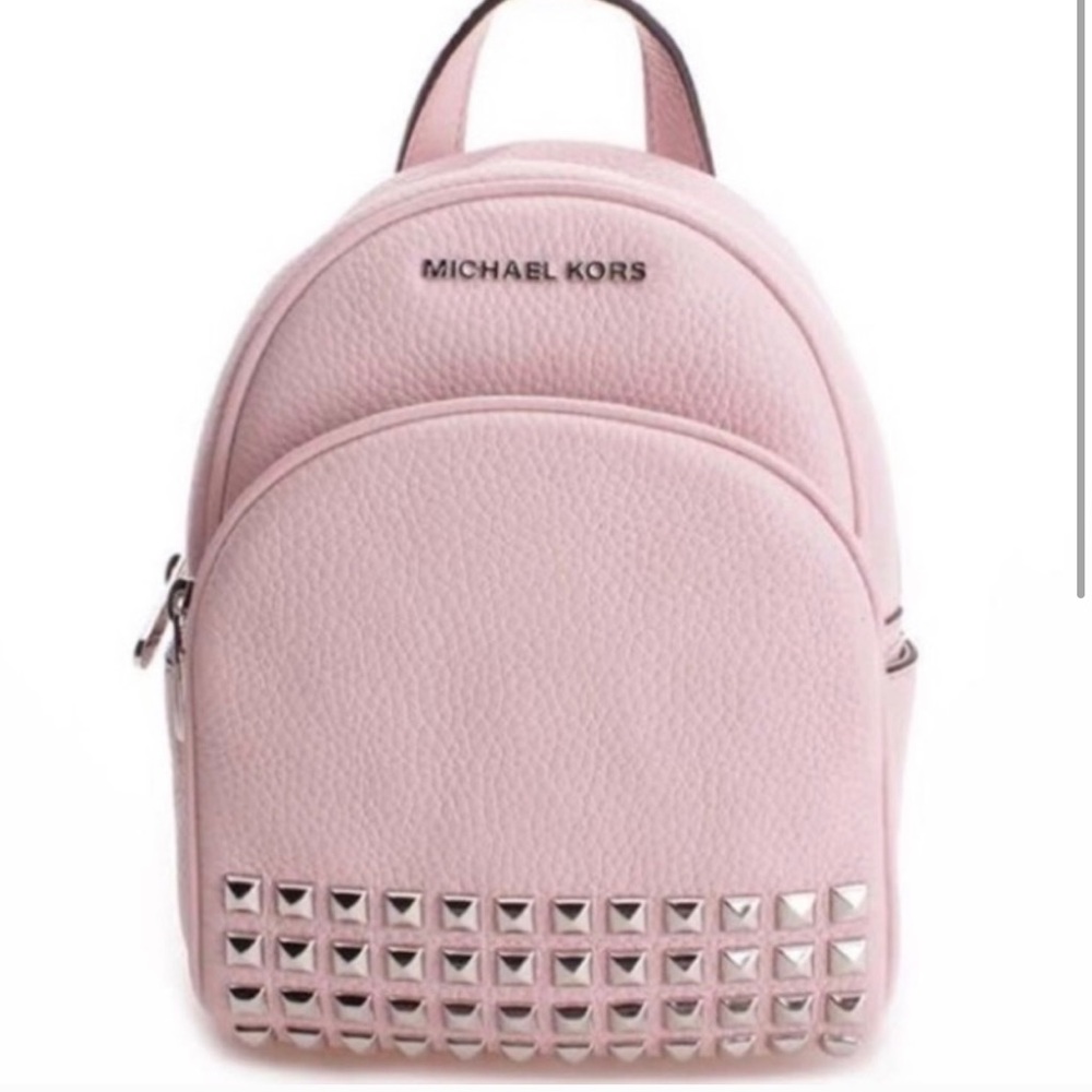 michael kors leather abbey xs studded backpack